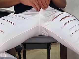 beautiful neighbor strips oiled ass for first time riding intense anal foot domination