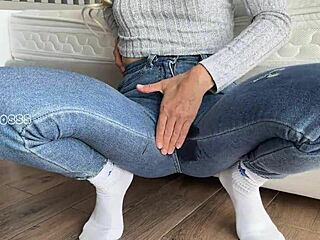 Stepmom Cums Squirting Wild in Tight Wet Leggings from Intense Fingering Orgasm!