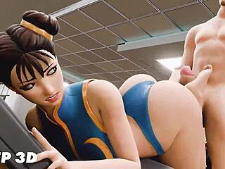 chun li delivers an intense footjob before passionate fucking in the scene