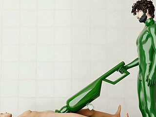 Guy Uses a Rotating Machine on Another Guy