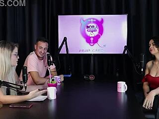 Shy blonde in see-through lingerie joins Brazilian swingers for wild group compilation at the club