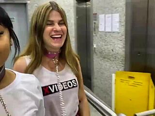 We took these young 18+ girls out on leashes for a wild walk through sao paulo center. it was all about that bold exhibitionism with hot brazilian babes in collars strutting the streets.