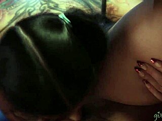 I feel wild passion as Dillion Harper and Romi Rain train in lesbian box session