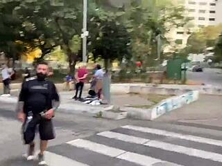 We took these young 18+ girls out on leashes for a wild walk through sao paulo center. it was all about that bold exhibitionism with hot brazilian babes in collars strutting the streets.