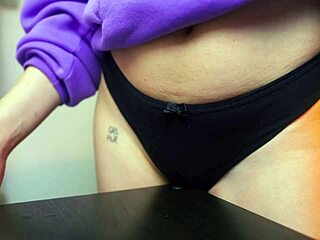 Exclamatory-Raw Young Russian Milf Rubs on Desk and Cums Hard!