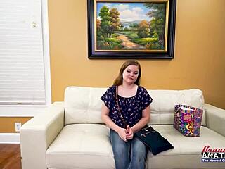 Petite busty brunette coed Lauren gives rimjob before group banging with blonde friend and swallows jizz