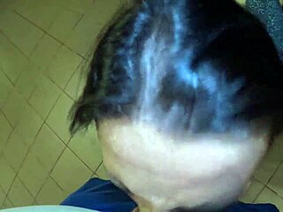 Whoa, check out this deep blowjob with cum play on my shiny cameltoe in stockings!