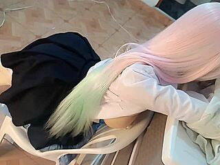 Big ass college girl bent over in thong dress for pov doggystyle fucking in curvy cosplay roleplay