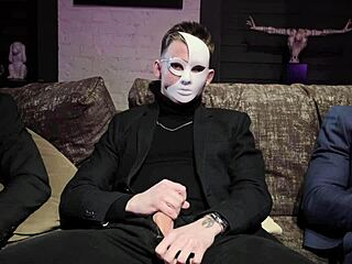 skinny 18yo teen with big natural tits experiences intense gangbang in homemade kitchen scene