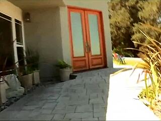 i'm so turned on watching this desirable brunette try lesbian fingering on her blonde friend outdoors