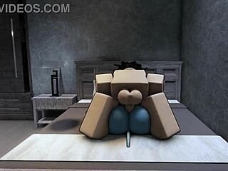 Rough Roblox Sex with Hot Demon Involves Big Cock Riding and Intense Anal Creampie Action