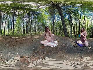 Turquoise explores her desires outdoors, masturbating with a dildo until climax in Yanks VR scene