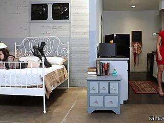 i love when brunette teel lesbian anal fists her bound milf in bdsm strapon fisting session