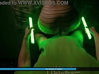 Catwoman in fishnets and gloves bends over for sensual doggystyle cock ride with cum on tits