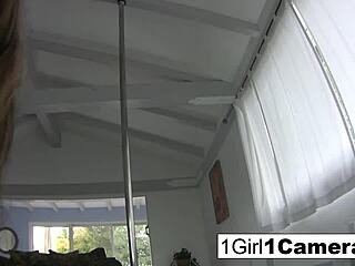 Sexy busty Natasha Nice shows close up solo masturbation with big tits