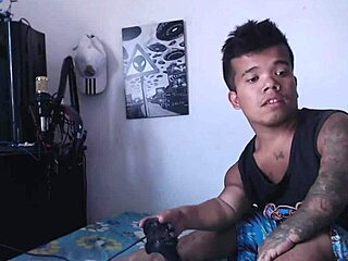 While Dwarf Plays Video Games Horny Stepsister Arrives to Tease His Cock Suggestively