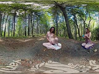 Turquoise explores her desires outdoors, masturbating with a dildo until climax in Yanks VR scene