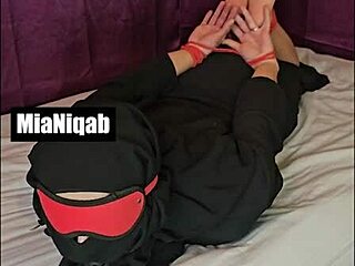 Arab Natural Tits Mia Niqab Compilation with Dildo Riding and Ass Worship