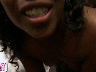 ebony fantasy girl janea jolie rides rough bbc in cowgirl as submissive lover with big ass lingerie quickie and blowjob