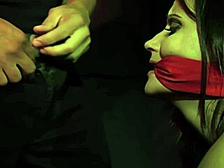 Beautiful submissive slut Madlin endures rough maledom with deepthroat and anal in bound session