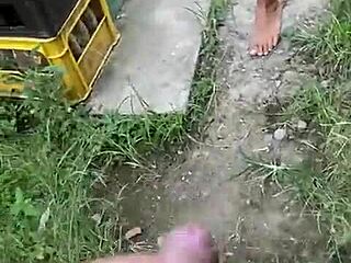 my neighbor waits at my door with his big cock ready for doggystyle action