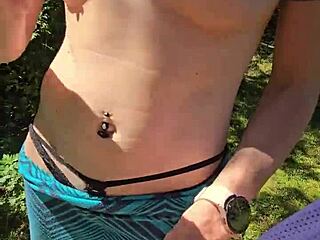 I gave my husband a fast handjob during our outdoor walk