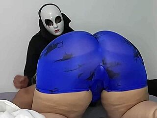 Hijastro Boldly Receives a Free Blowjob from Horny Colombian BBW Milf after Halloween Party in Cum-Filled Action