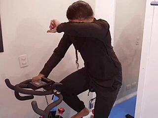 I feel so aroused by busty latina's fantasy of double penetration in gym with us three