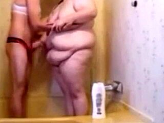 Sissy fucks wife in shower with deepthroat then hardcore anal creampie