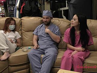 Procedure Details With Blaire Celeste Spreading Shaved Pussy In Gloves