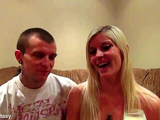 in this casual chat, the blonde babe introduces herself during the couple's amateur casting session