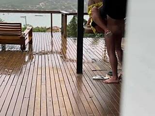 Shameless Slutty Young Wife Gets Fucked Hard on Porch!