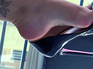 Are you ready for this? Miss Bimby teases with her stilettos, spitting and choking while dominating with feet and toes!