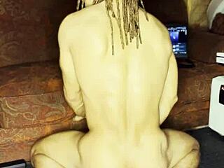 lvory white takes on huge dildo for solo anal gaping with feet play in intense session.