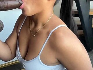 Ebony Beauty Satisfies Her Craving For Big Black Cock With Amateur Blowjob