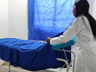 horny nurse touches herself in office then tempts patient into steamy encounter at hospital