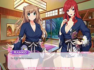 Come on, let's dive into this lewd idol project with redhead and blonde in hot spring lesbian kissing game.