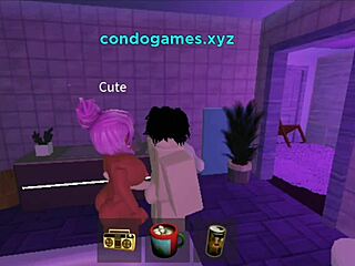 Big tits slut gets wild in Roblox fucking session