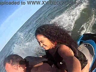 Having wild fun on a jet ski in Guarujá sea with sexy Latina friend 😎
