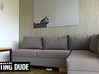 Thick Colombian model, you're sitting on your agent's big cock for hardcore porn debut