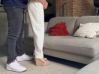 after a couple drinks my sexy latina friend bends over for passionate doggystyle pounding in the lobby