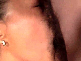 The beautiful latina brunette moaned in pleasure as she played with his cock. She stuck out her tongue eagerly waiting for cum.