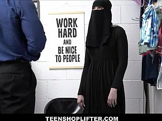 petite blonde teen 18+ shoplifter delilah day caught under hijab fucked by officer