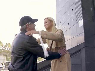 Blonde Cherry Kiss Hints at Naughty French Flashing and Bent Over Amateur Action with Petite European Exhibitionist Vibes