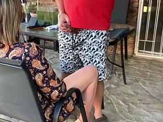 Stepmom Engages in Mutual Masturbation Leading to Outdoor Creampie Doggystyle