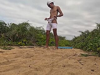 hey, check out this intense handjob and cumshot on the beach with african vibes