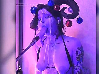 passionate devil contrasts cum-filled blowjobs with huge toy action