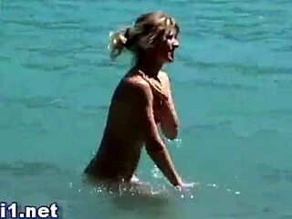 Explosive Cumshot on Beach for Naomi Blowjob Cum in Mouth!