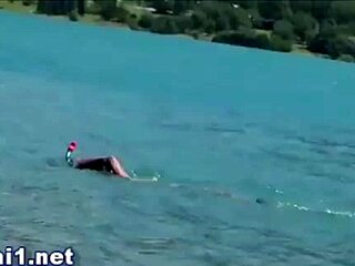 Explosive Cumshot on Beach for Naomi Blowjob Cum in Mouth!