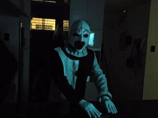 Terrifier fucks natalia alvarado with dripping wet pussy on halloween night in costumes